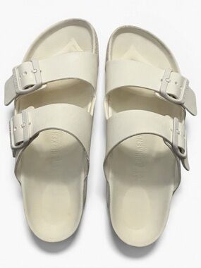 Birkenstock White Two-Strap EVA Slide Sandals